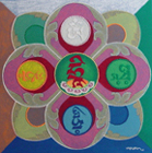 Inner Circle of Compassion Buddha - Painting by Tenzin Wangcuck